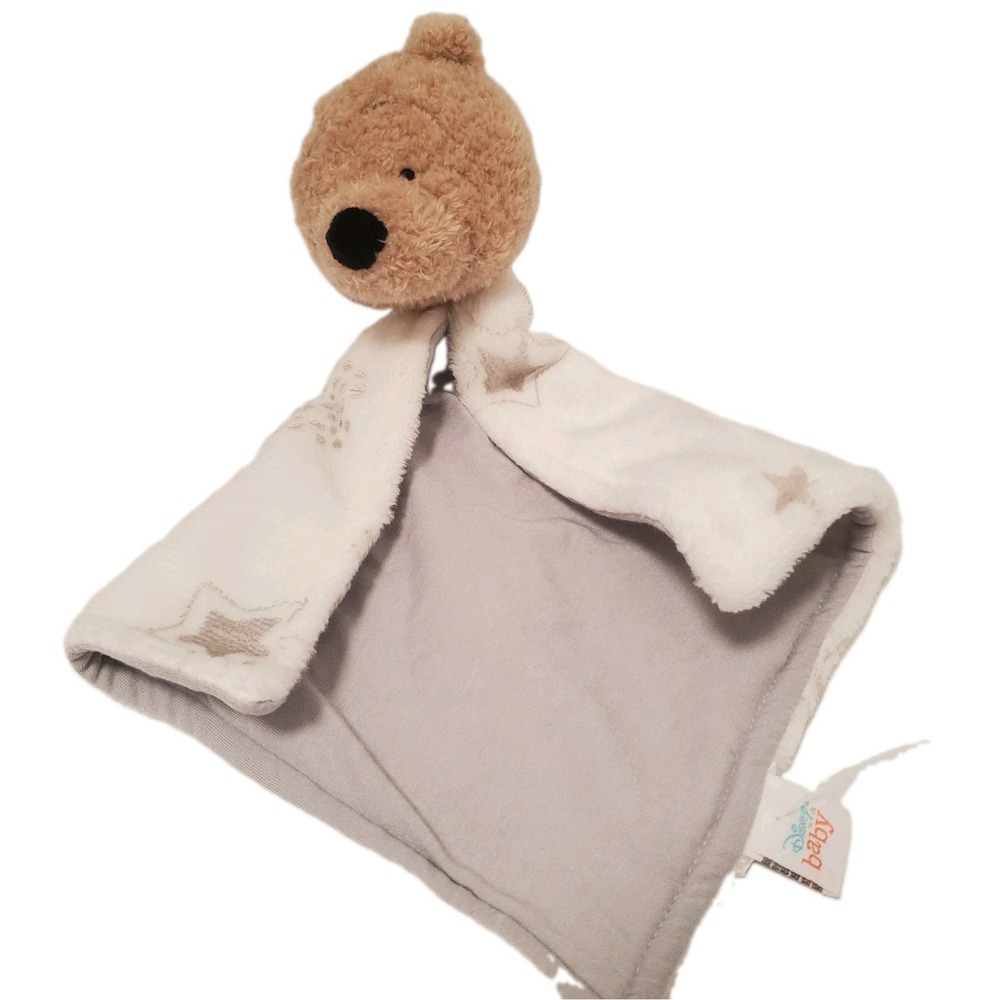 Lambs & Ivy Disney Baby WINNIE THE POOH Lovey White/Gray Security Blanket Stars